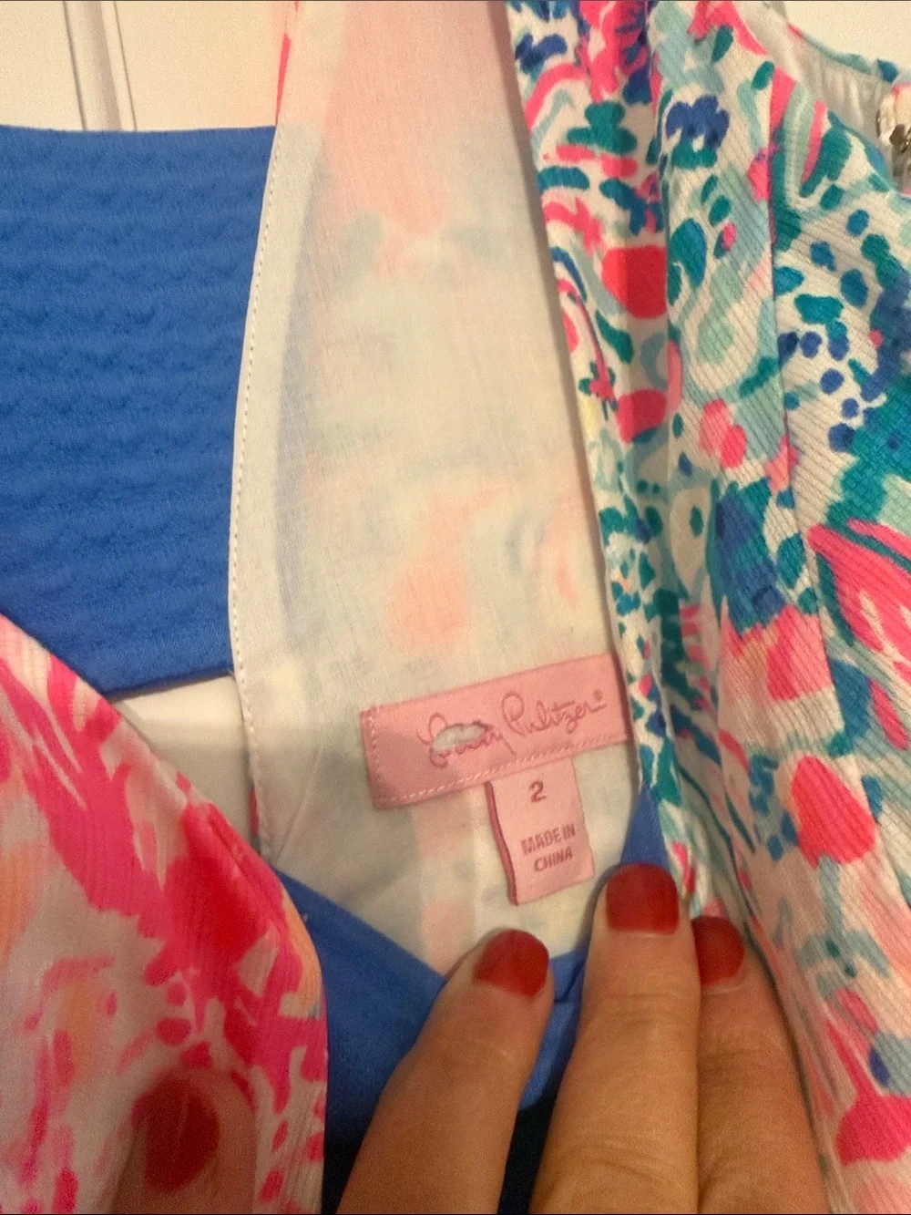 Lilly Pulitzer Pink Blue Floral Mini Dress - Picture 2 of 5